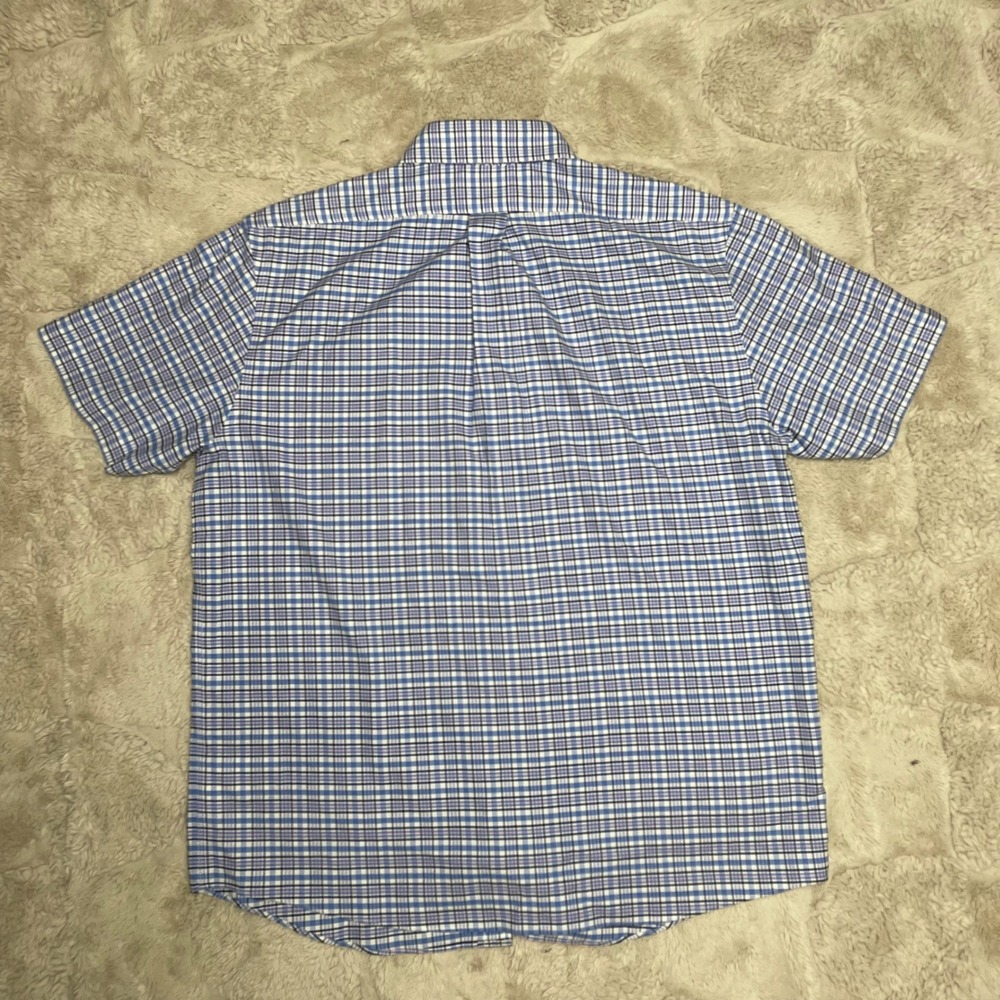 Brooks Brothers 1818 Mens Regular Fit Non-Iron Stretch Check Shirt Blue Pink L - Picture 6 of 10
